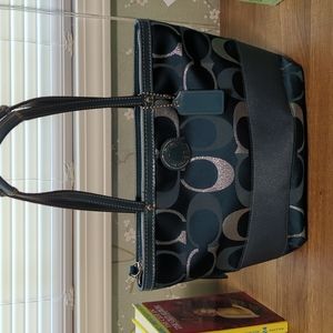 Turquoise Coach Medium Tote